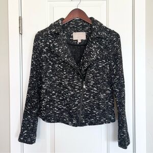 Banana Republic Women’s tweed moto jacket Size 4 Notched collar knit jacket